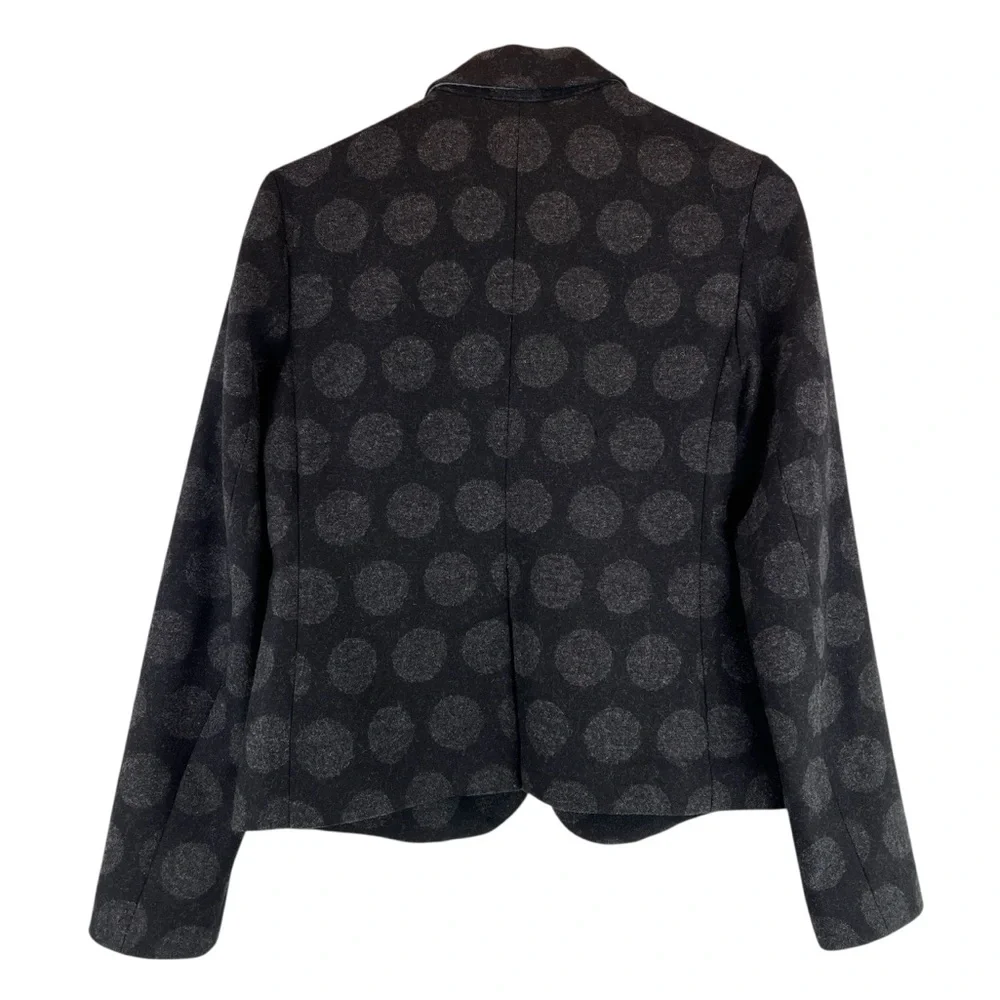 GAP The Academy Blazer Grey Gray Wool Blend Polka Dot Blazer Jacket Preppy Sz 6
